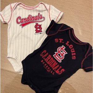 Pair of St. Louis Cardinals onesies.